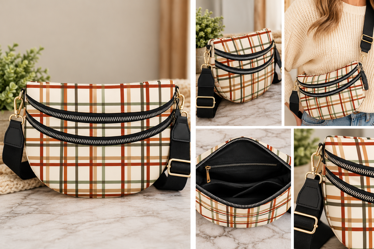 Cozy Girl Plaid Crossbody