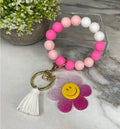 Pretty in Pink Daisy Wristlet