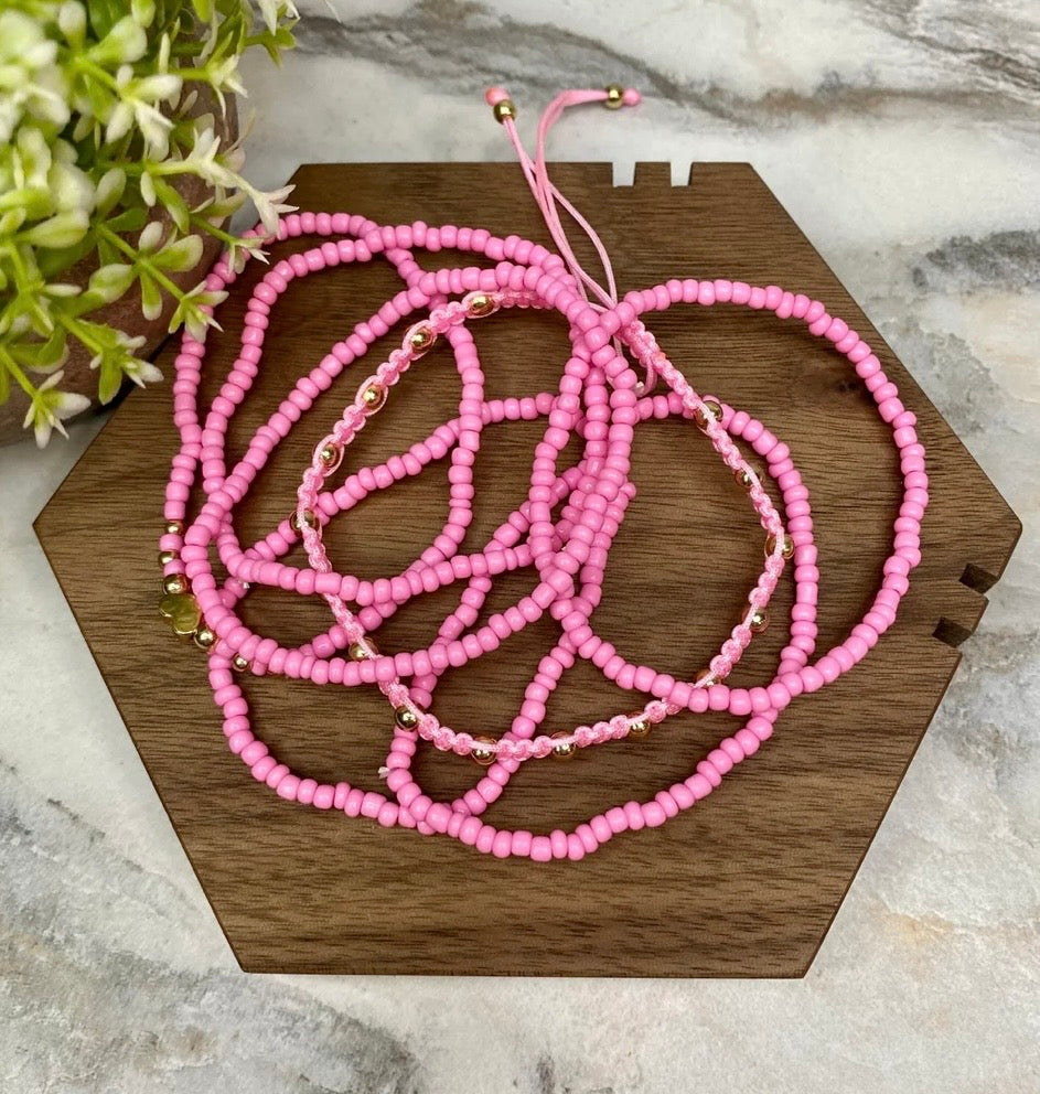 Pretty in Pink Beaded Bracelet